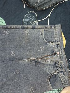 !!!ON SALE !!!Rhinstone Cute Bow Jeans