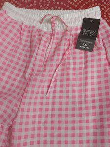 Pink Gingham Fashion Pants