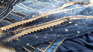 Stunning Blue Sequined Lehenga Choli