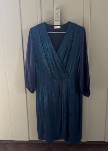 Blue party Wrap Dress