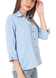 Light Blue Collared Button-Up Shirt