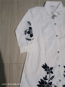 White Embroidered midi Dress