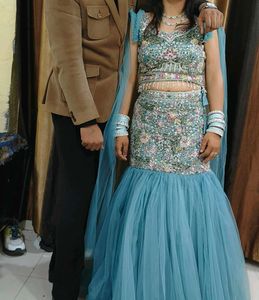 fish cut lehenga