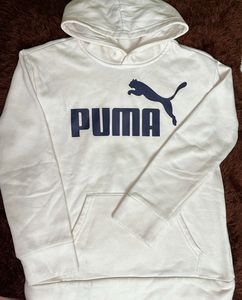 Puma Hoodie - White with black Logo