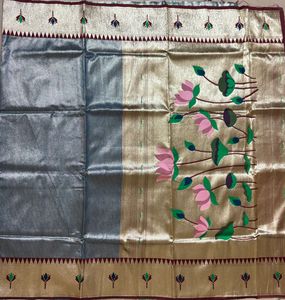Vibrant Purple Saree with Gold Border