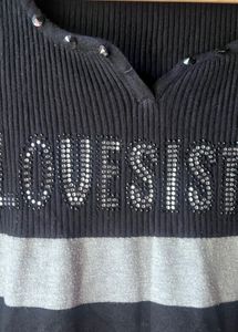 Black And Grey Winter Tunic