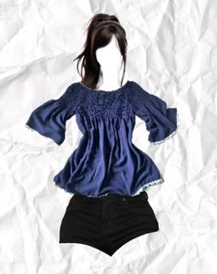 Off-Shoulder Smocked Bell Sleeve Top