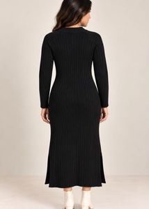 Ribbed Knit Midi Dress