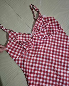 Red Gingham Mini Dress