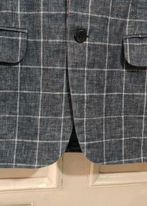 Checked Pattern Gray Blazer