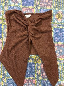 Crinkle Knit Strapless Top