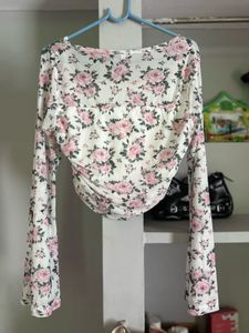 Floral Print Bell Sleeve Top