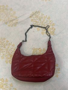 Red Quilted Handbag of allen solly