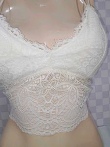 (1200)White Lace Bralette
