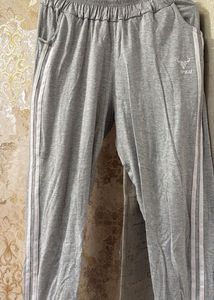 High waist Grey Casual Jogger’s with White Stripes