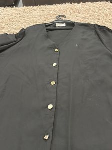 Elegant Black Button-Up Blouse
