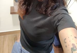 Simple Black And White Top - Size S