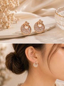 Sparkling Flower Hoop Earrings