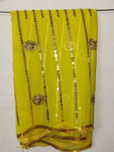 Stunning Sequined Yellow dupatta