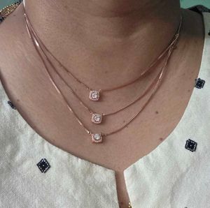 Triple Layered Rosegold Queens Necklace 925SS