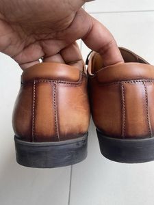 Louis Philippe Men's Brown Leather Oxford Shoes