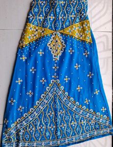 Yellow Blue Combination Lehnga choli