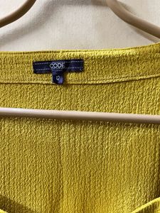 Yellow Puff Sleeve Square Neck Top