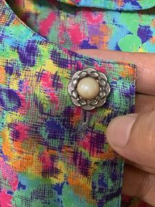 Colorful Floral Print Button-Up Blouse