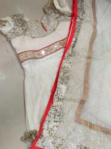 Elegant Cream & Gold Indian Outfit
