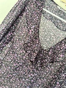 NA-KD Floral Print Ruffle Blouse