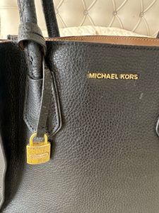Authentic Michael Kors Black Leather Tote Bag