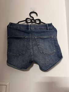 Blue Denim Cuffed Shorts