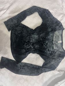 Floral Print Sheer Long Sleeve Top