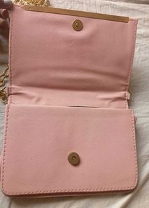 Pink Quilted Crossbody Bag with Gold Chain