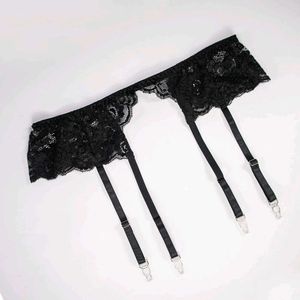 Elegant Black Lace Garter Belt