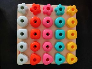 TOPBRIGHT Rainbow Stack &amp; Lacing Button Peg Board