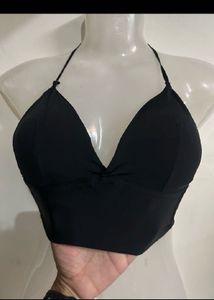 Black Halter Neck Bikini Top