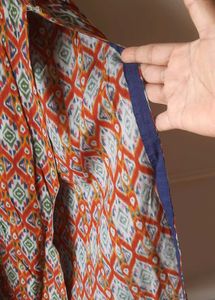 Ikkat Pattern Embroidered real mirror work