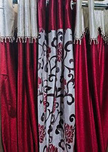 Elegant Red Floral Curtains new (pack of 3)