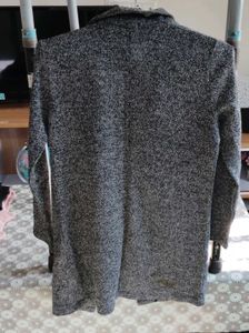 H&amp;M Gray Textured Long Coat