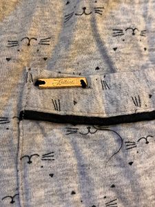 Cat Printed Nightwear Top XXL