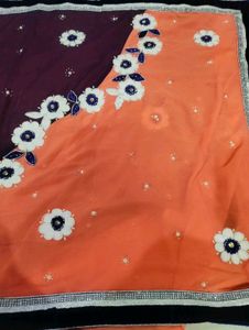 Elegant Embroidered Saree with Blouse