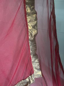 2.5 Meter Full Net Dupatta With Velvet Desig Borde