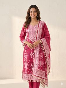 Beautiful Pink Ethnic Kurta Set with Dupatta