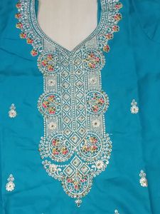 Beautiful Teal Kurta Set with Pink Bottoms
