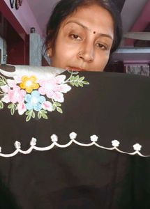 Elegant Black Kurta with Swan Embroidery