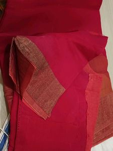 Vibrant Pink Saree with Geometric Pattern