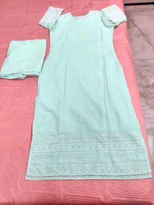 Elegant Mint Green Chikankari Kurta Set🌸🆕