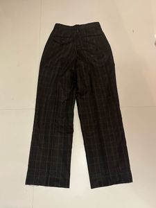 Korean Plaid Wide-Leg Trousers