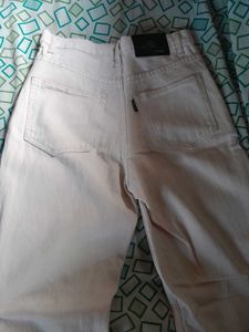 Cream Wide Leg Jeans